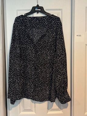 The Limited Black Blouse with White Polka Dots